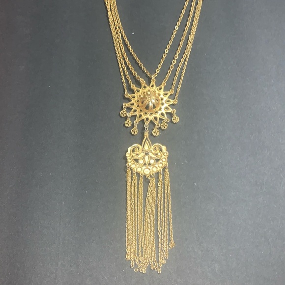 Stunning… Gold Art Nouveau Large 40 inch necklace - Picture 2 of 13